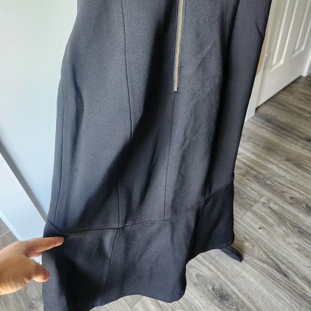 Tracy Reese Neoprene Hi Low Black Dress 6 - Picture 8 of 11